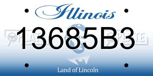 13685B3 Illinois License Plate