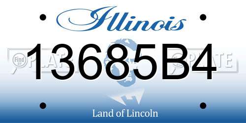 13685B4 Illinois License Plate