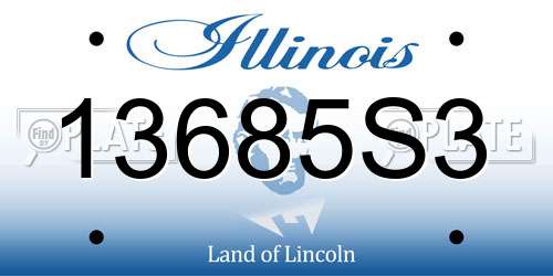 13685S3 Illinois License Plate
