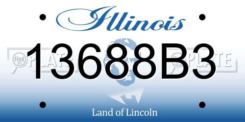 13688B3 Illinois License Plate