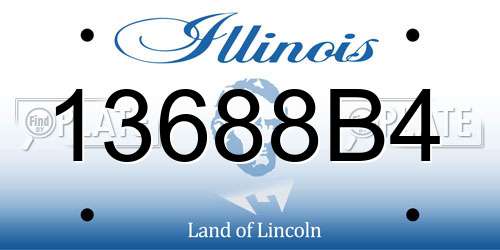 13688B4 Illinois License Plate