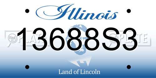 13688S3 Illinois License Plate