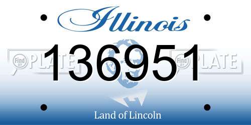 136951 Illinois License Plate