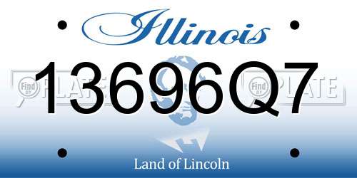 13696Q7 Illinois License Plate