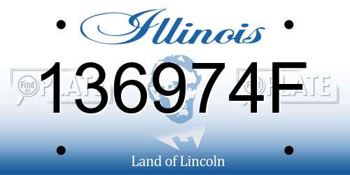 136974F Illinois License Plate