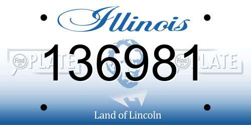 136981 Illinois License Plate