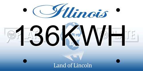 136KWH Illinois License Plate
