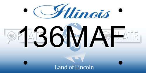 136MAF Illinois License Plate