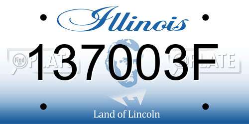 137003F Illinois License Plate