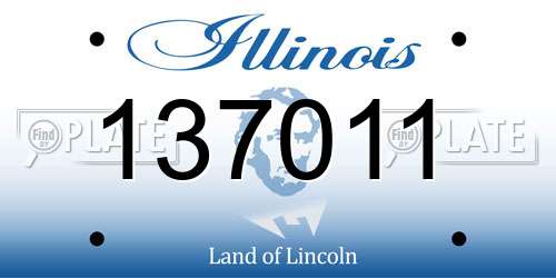 137011 Illinois License Plate