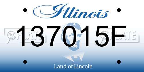 137015F Illinois License Plate