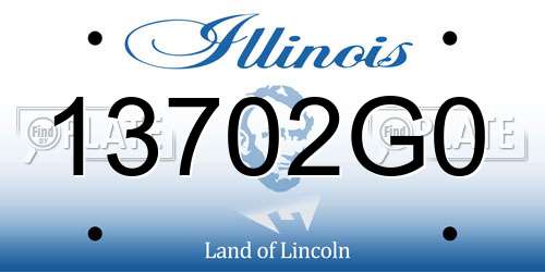 13702G0 Illinois License Plate