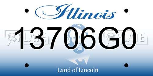 13706G0 Illinois License Plate