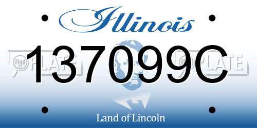 137099C Illinois License Plate