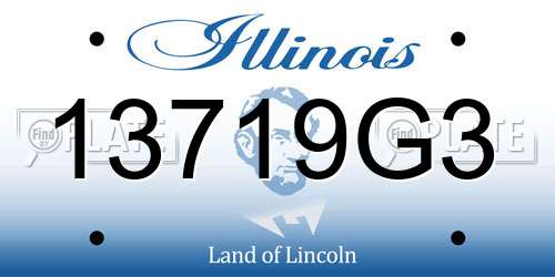 13719G3 Illinois License Plate