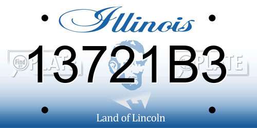 13721B3 Illinois License Plate