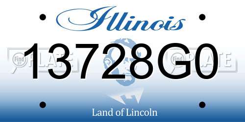 13728G0 Illinois License Plate