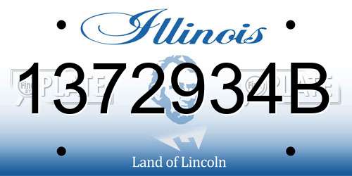 1372934B Illinois License Plate
