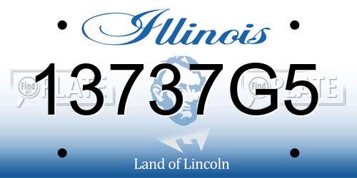 13737G5 Illinois License Plate