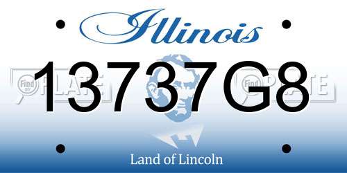 13737G8 Illinois License Plate