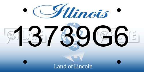 13739G6 Illinois License Plate