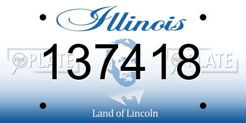 137418 Illinois License Plate