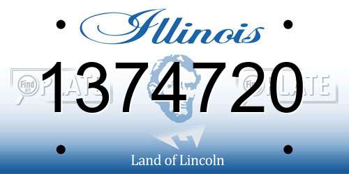 1374720 Illinois License Plate