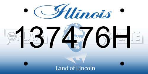 137476H Illinois License Plate