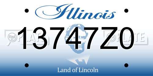 13747Z0 Illinois License Plate