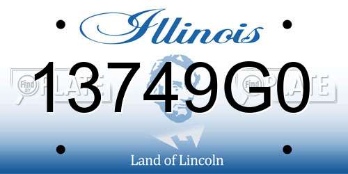 13749G0 Illinois License Plate
