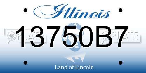 13750B7 Illinois License Plate