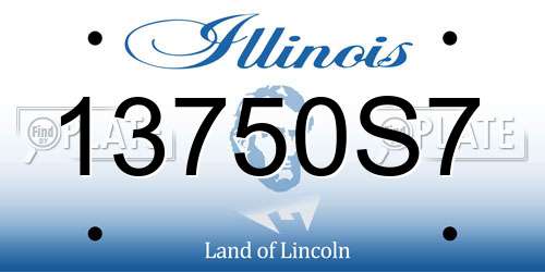 13750S7 Illinois License Plate