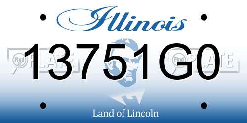 13751G0 Illinois License Plate