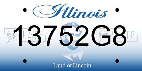 13752G8 Illinois License Plate