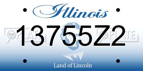 13755Z2 Illinois License Plate