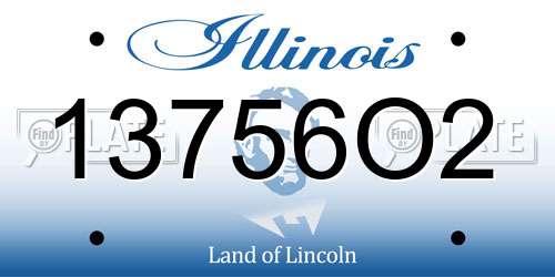 13756O2 Illinois License Plate