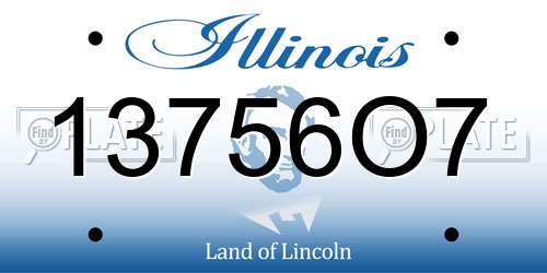 13756O7 Illinois License Plate