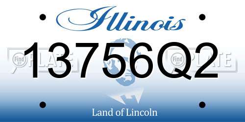 13756Q2 Illinois License Plate