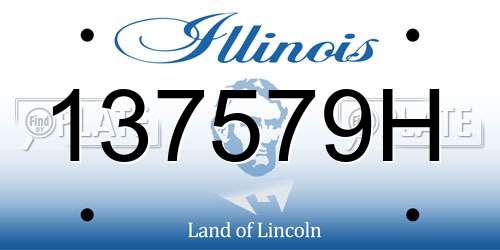137579H Illinois License Plate