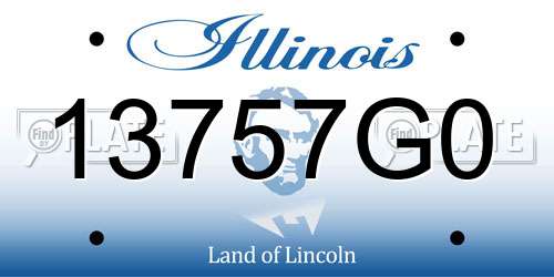 13757G0 Illinois License Plate