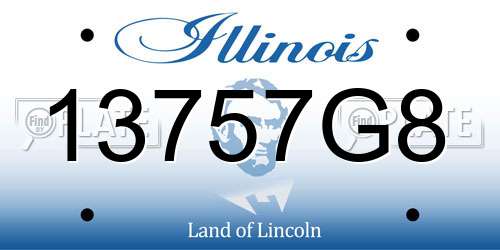 13757G8 Illinois License Plate