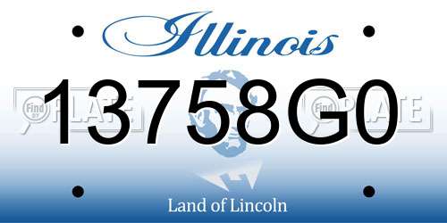 13758G0 Illinois License Plate