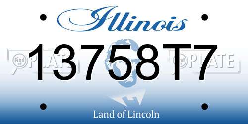 13758T7 Illinois License Plate
