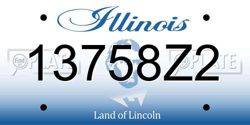 13758Z2 Illinois License Plate