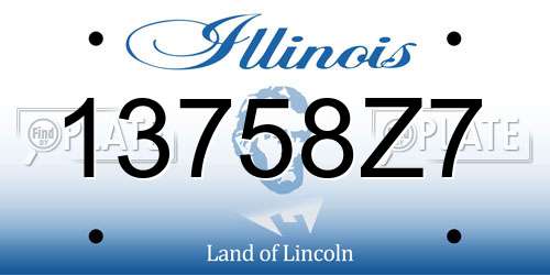 13758Z7 Illinois License Plate
