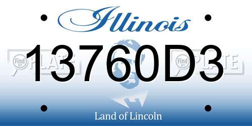 13760D3 Illinois License Plate