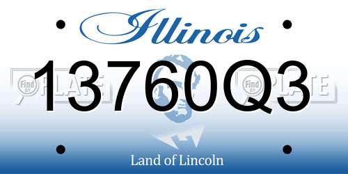 13760Q3 Illinois License Plate
