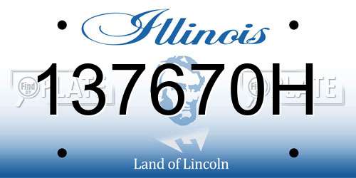 137670H Illinois License Plate