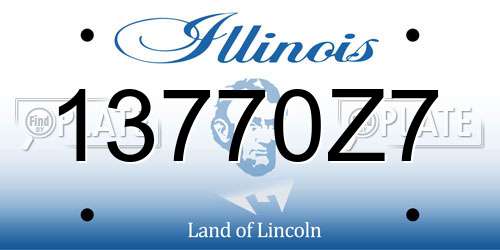 13770Z7 Illinois License Plate