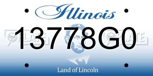 13778G0 Illinois License Plate